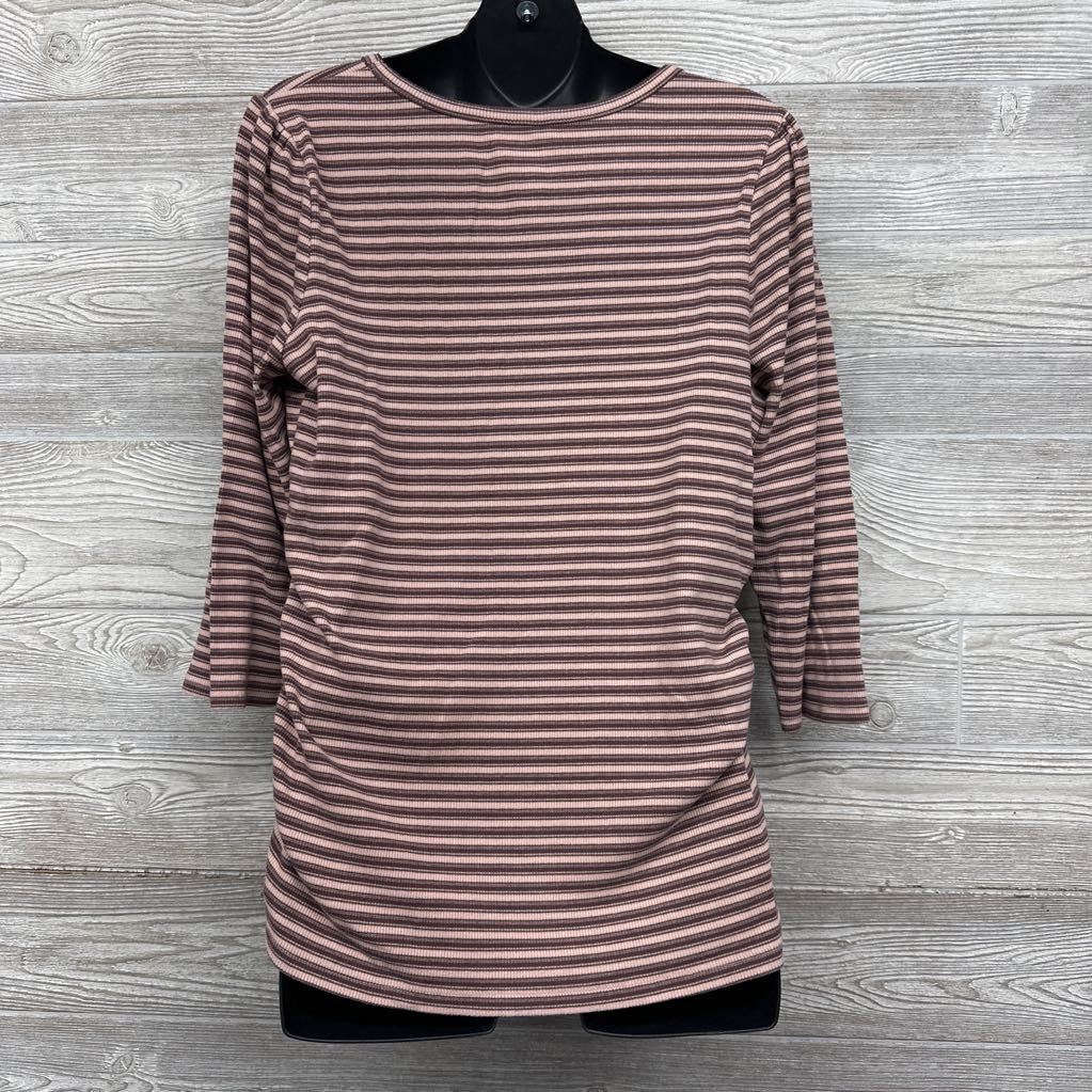 Scoop Neck Ribbed Shirt Stripes XL