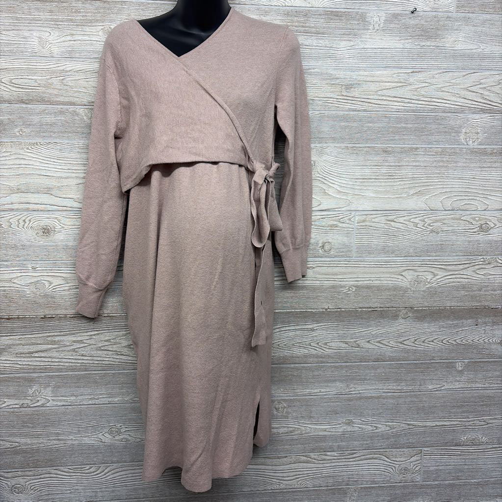 Wrap Midi Sweater Dress Large