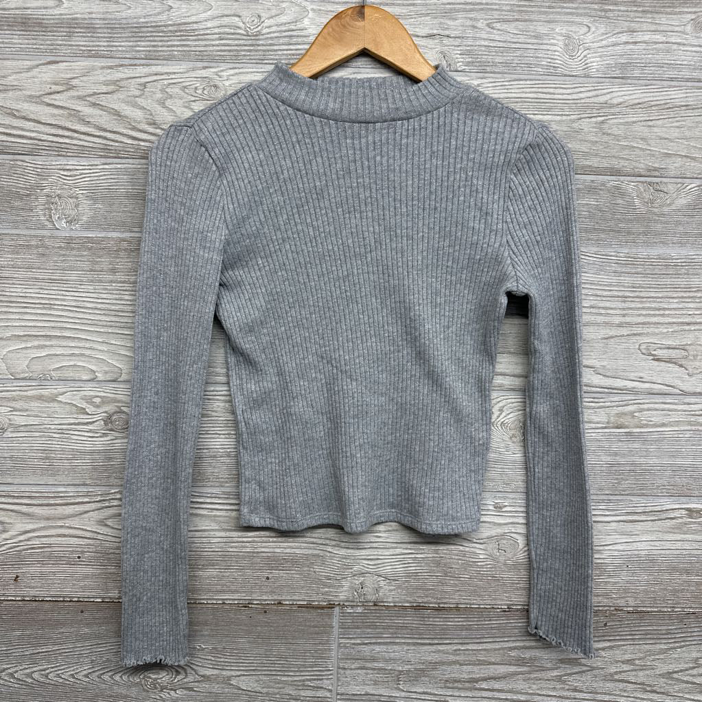 Faux Leather Jumper & LS Ribbed Mock Neck Shirt Shimmer 10-12