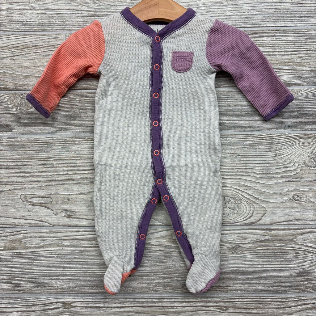 LS Waffle Knit Snap Sleeper 3M