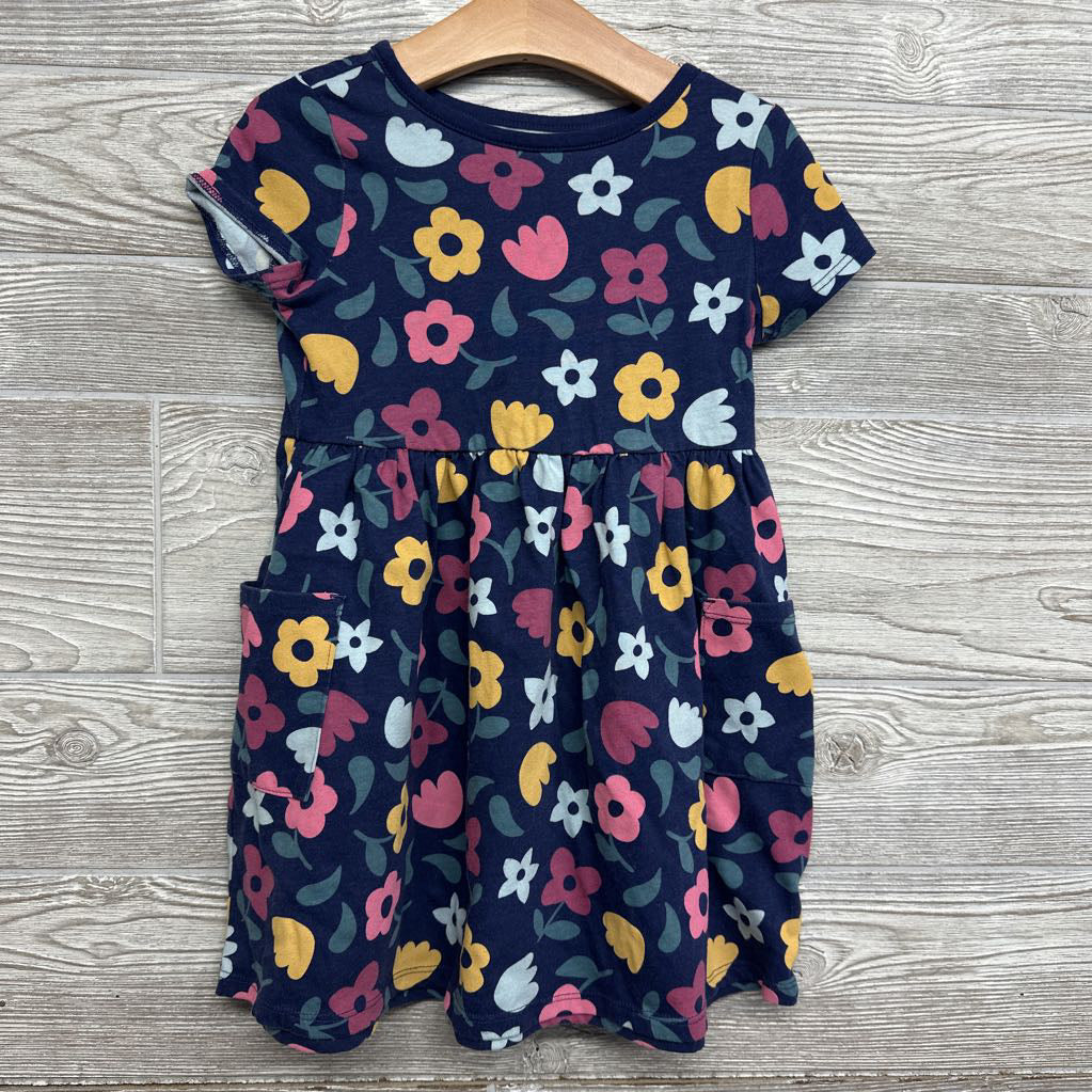 Jersey Dress Flowers 4T
