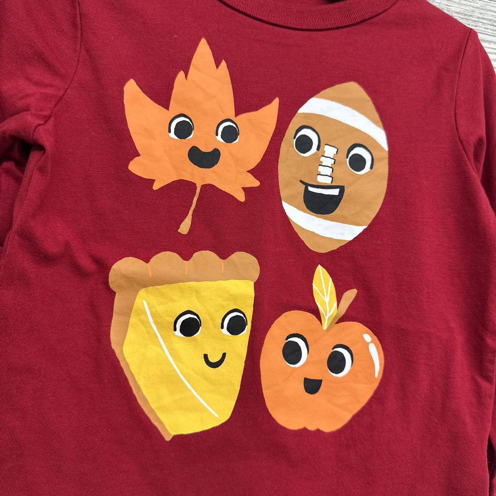 LS Shirt Leaf Football Pie 3T