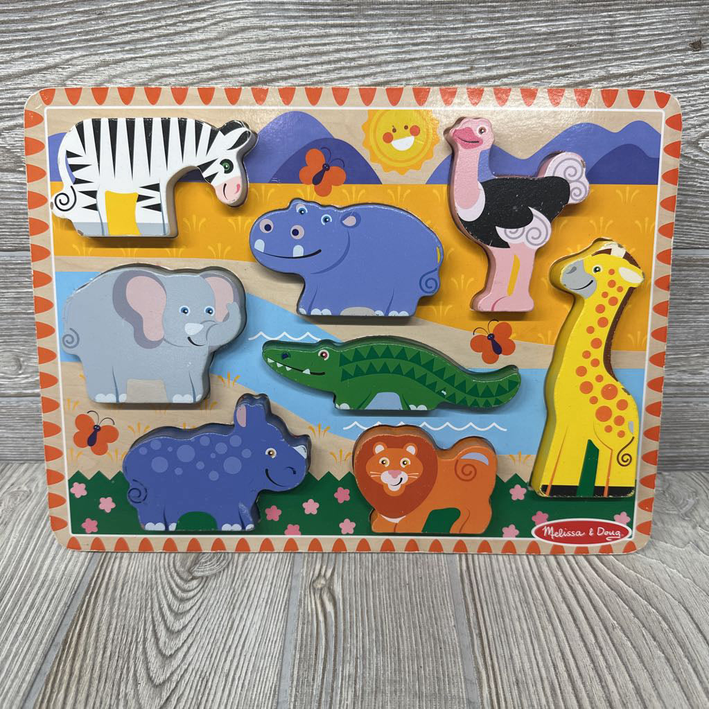 Chunky Wooden Safari Animals Puzzle