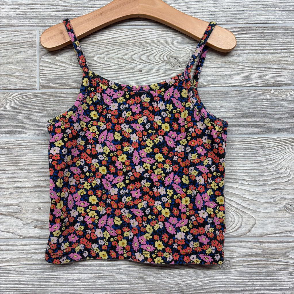 Ribbed Tank Top Flowers 6-7 *