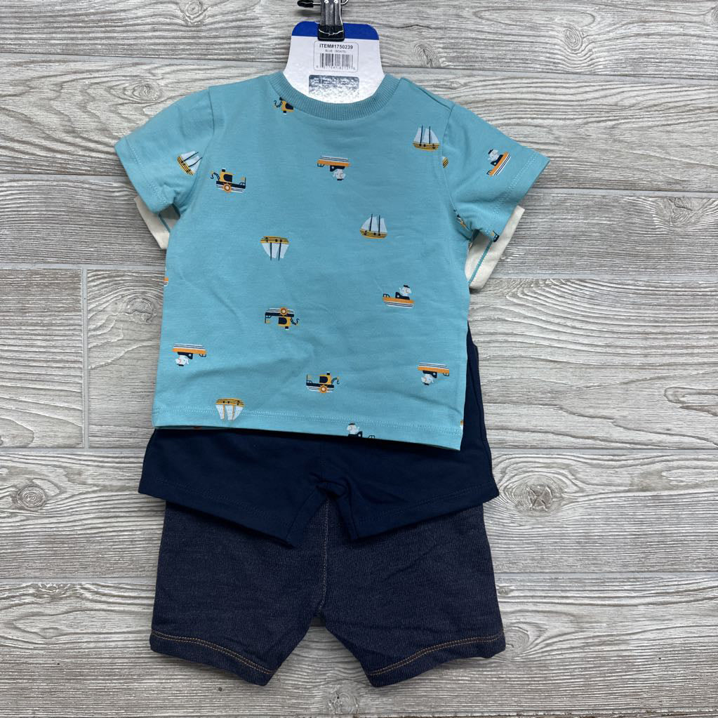 NEW Shortalls Elephant, Shirts Stripes, Shirt Sailboats & French Terry Shorts 12M