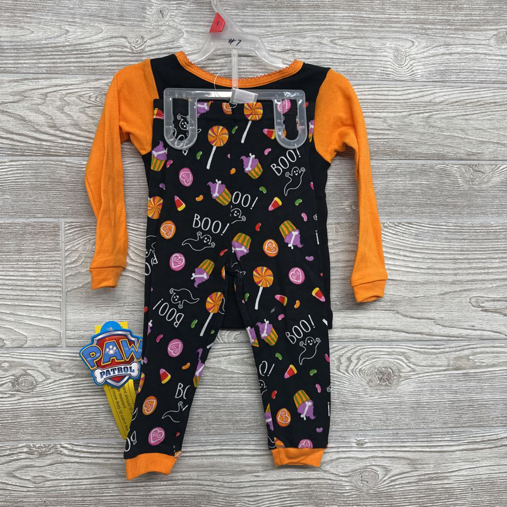 NEW 2 Pc LS PJs Tricks & Treats Candy 2T