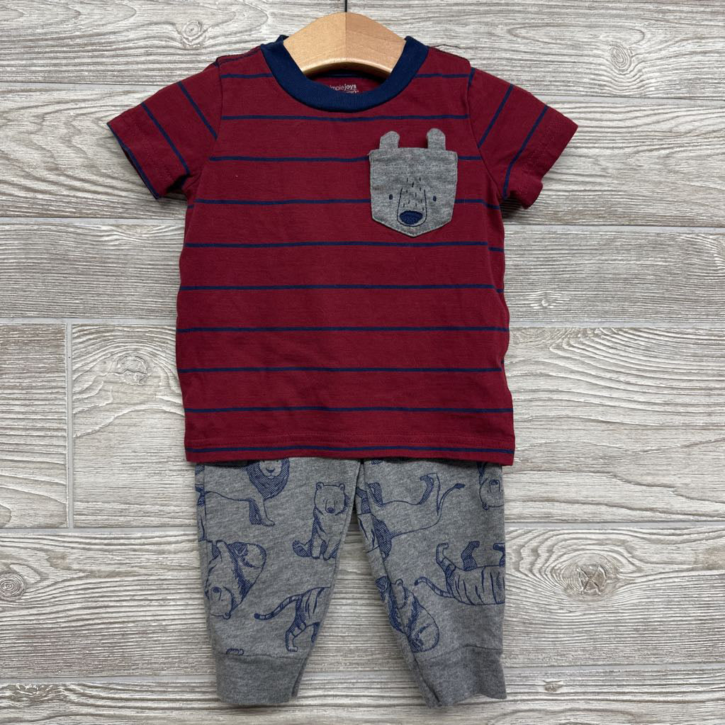 Shirt Stripes Bear & French Terry Pants Bears Lions 12M
