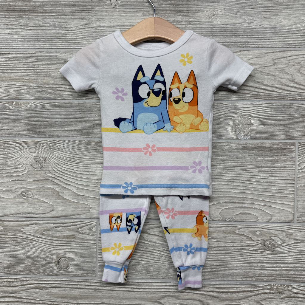 2 Pc PJs Stripes Flowers 18M