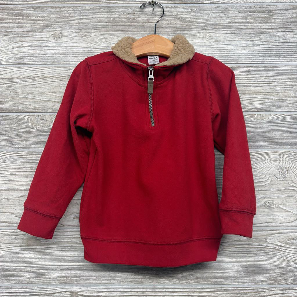 1/4 Zip Pullover Faux Fur Collar 4t