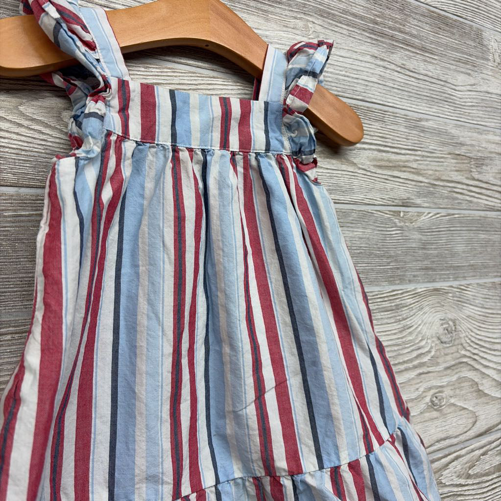 Flutter Sleeve Dress Stripes 12-18M