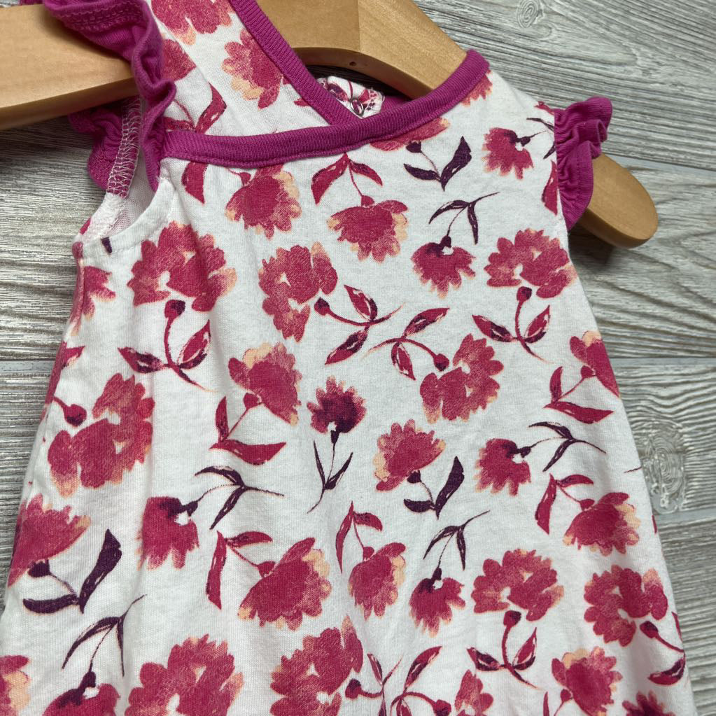 Flutter Sleeve Romper Flowers NB