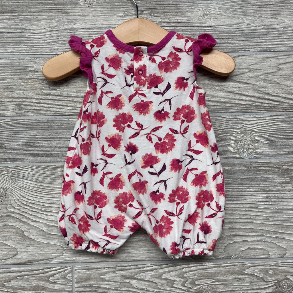 Flutter Sleeve Romper Flowers NB
