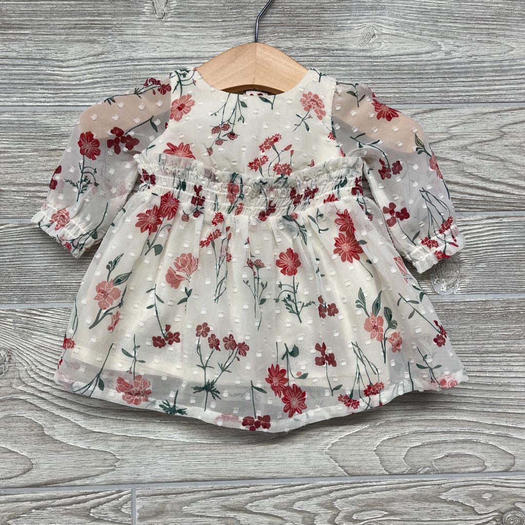 Layered Sheer Dress Flowers NB