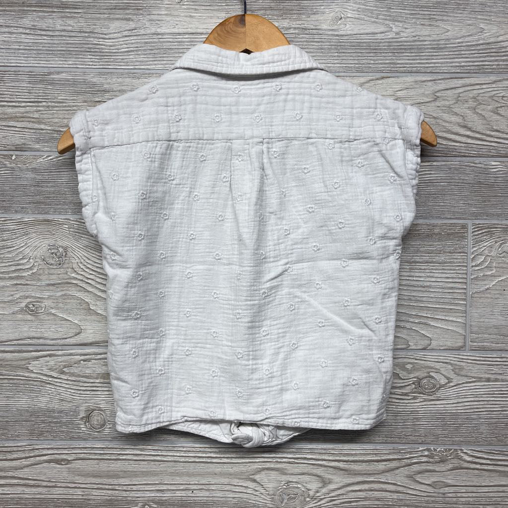 Muslin SS Button Up Shirt Eyelet Flowers 8