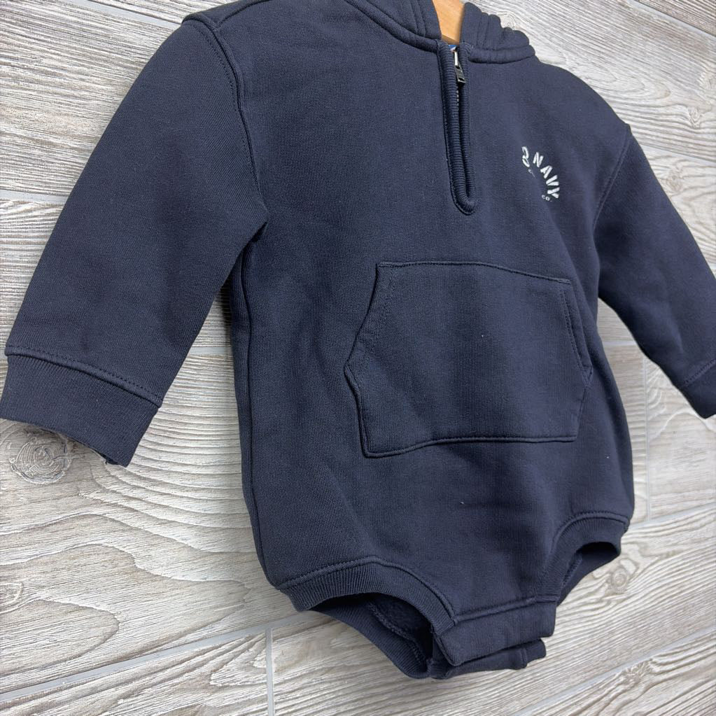 1/4 Zip Pullover Hoodie Bodysuit 6-12M