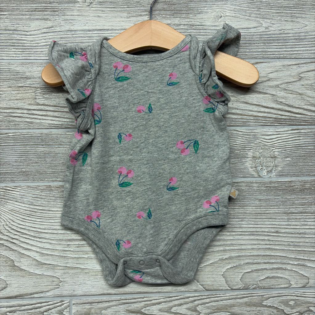 Flutter Sleeve Bodysuit Cherries 3-6M