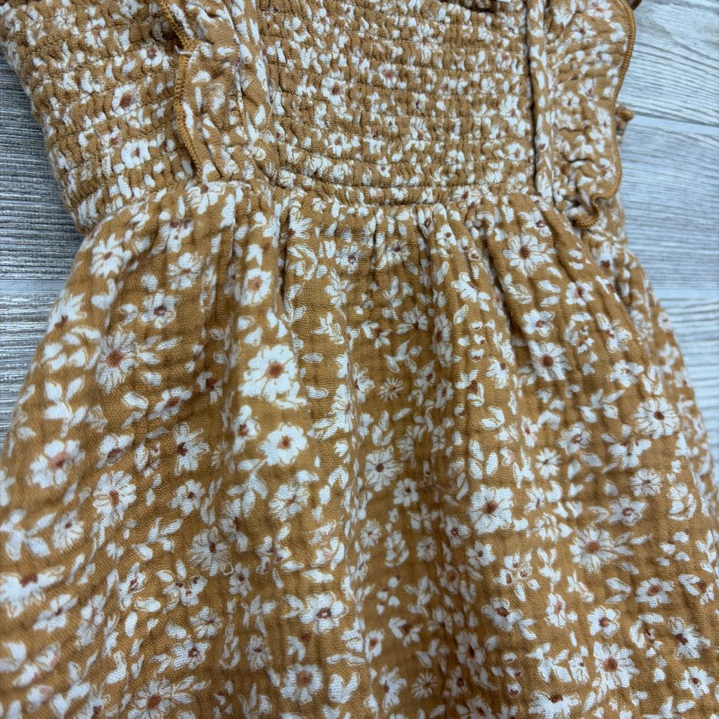 Muslin Smocked Flutter Sleeve Dress Flowers 12M