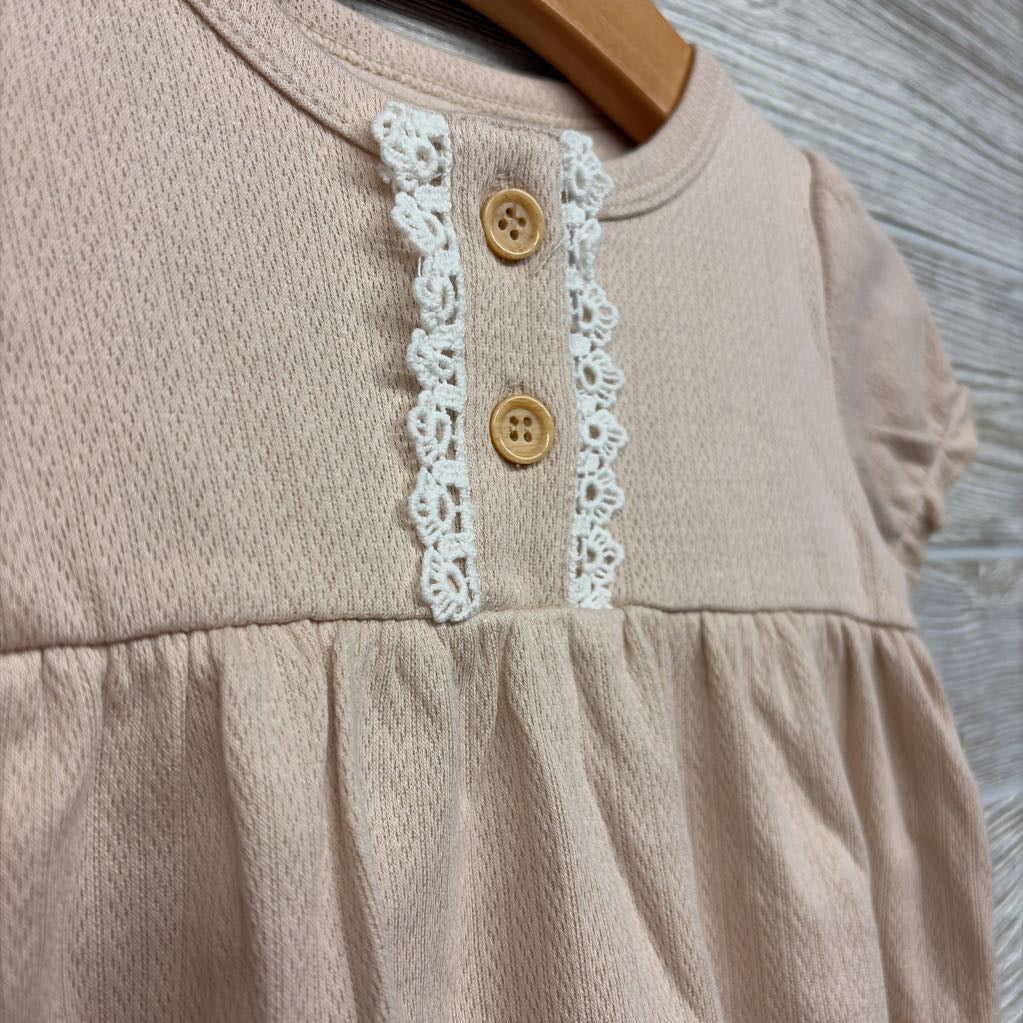 NEW Pointelle Bubble Romper Eyelet Ruffles W/ Headwrap 12M