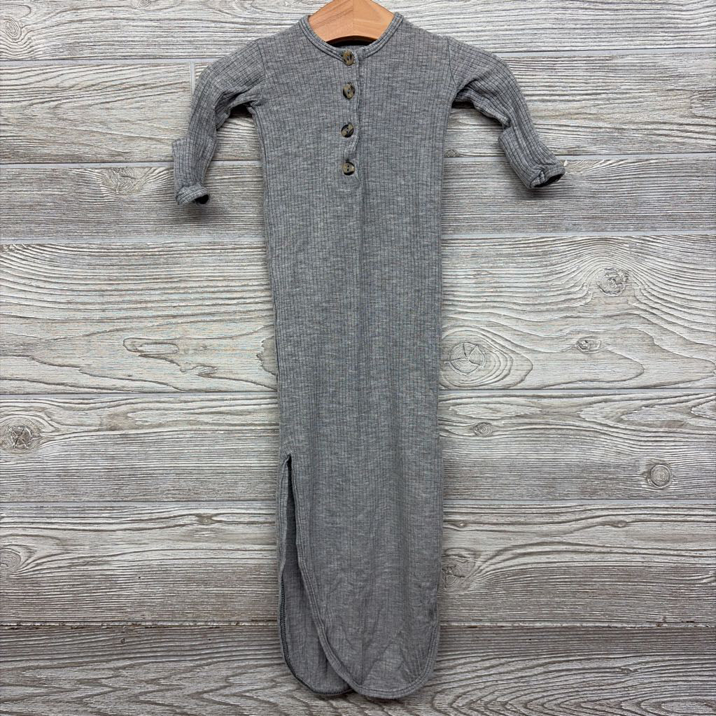 LS Ribbed Henley PJ Gown NB