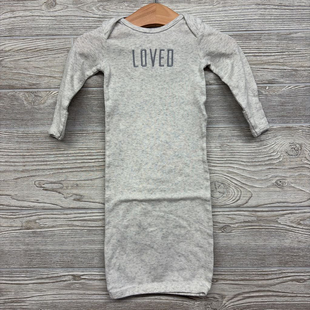 LS PJ Gown Loved 0-3M