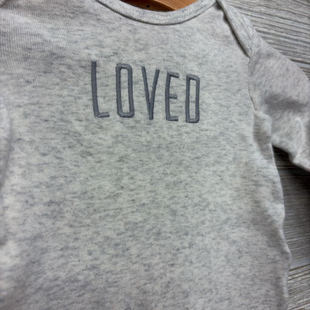 LS PJ Gown Loved 0-3M
