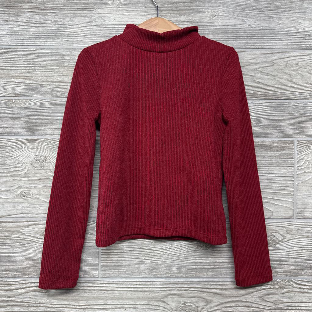 NEW Glitter Ribbed Mock Neck Shirt 6-7