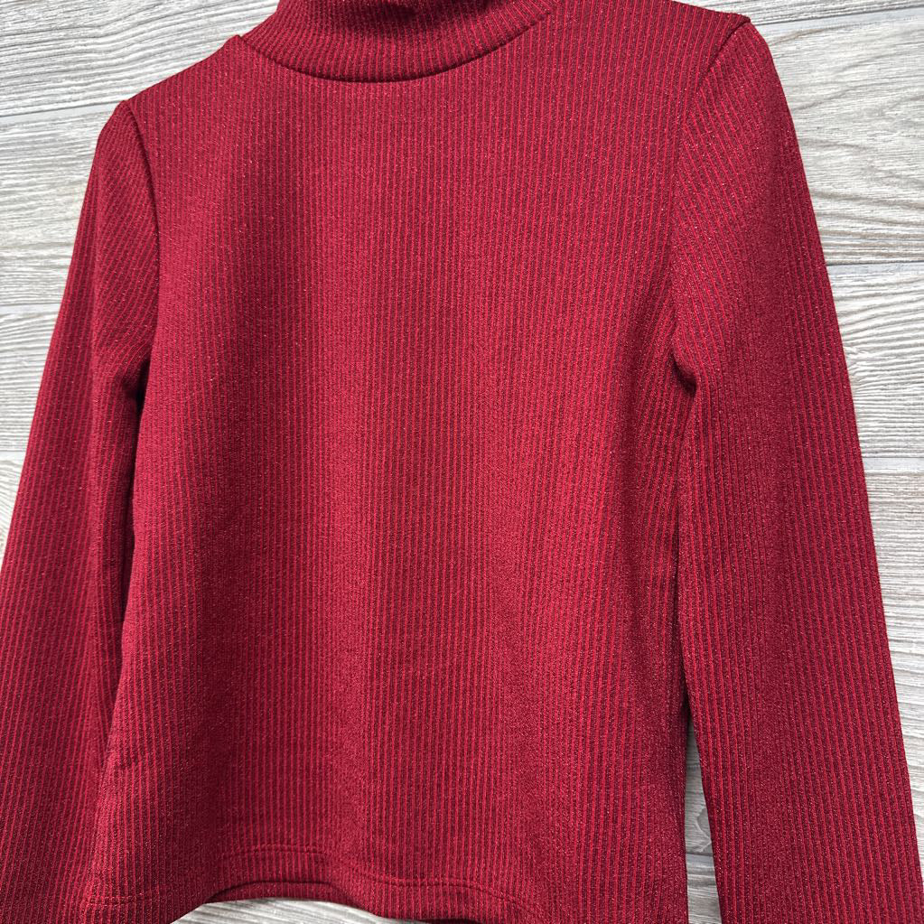 NEW Glitter Ribbed Mock Neck Shirt 6-7