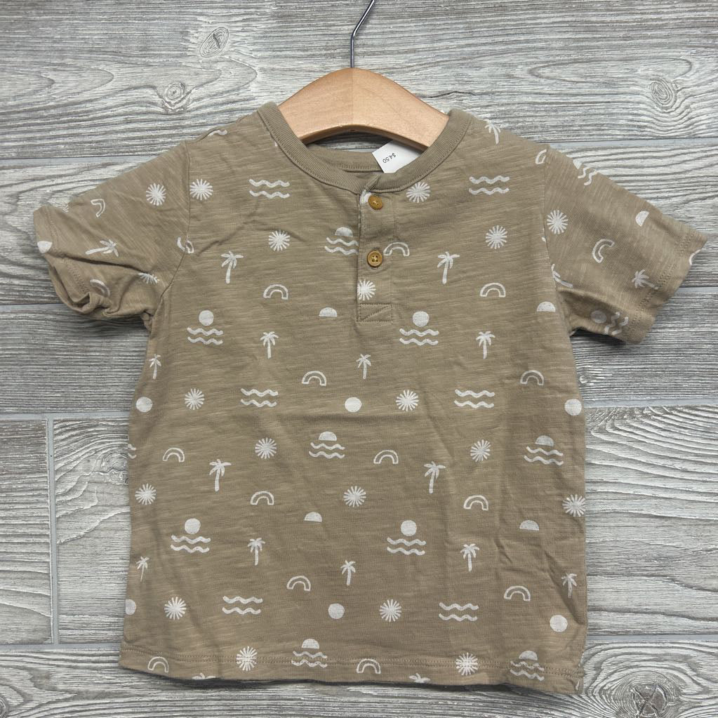 Henley Shirt Waves, Palm Trees 4t