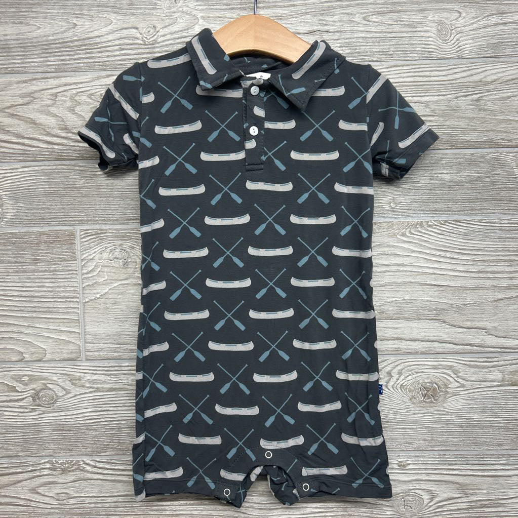 Shorty Polo Romper Bamboo Canoe 2t