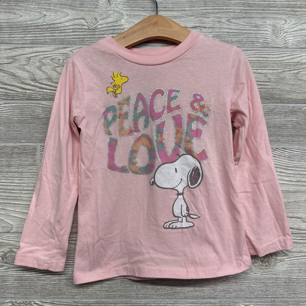 LS Shirt Peace & Love Snoopy 5t