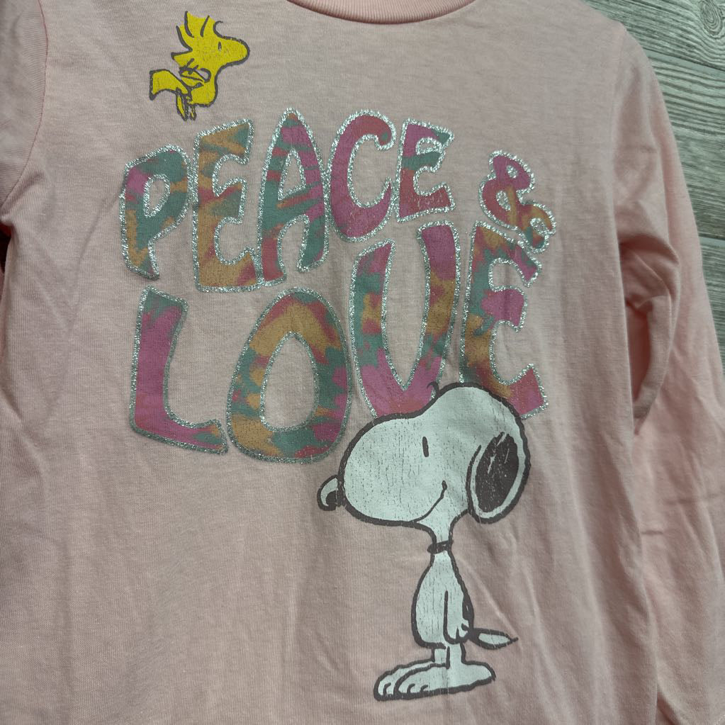 LS Shirt Peace & Love Snoopy 5t