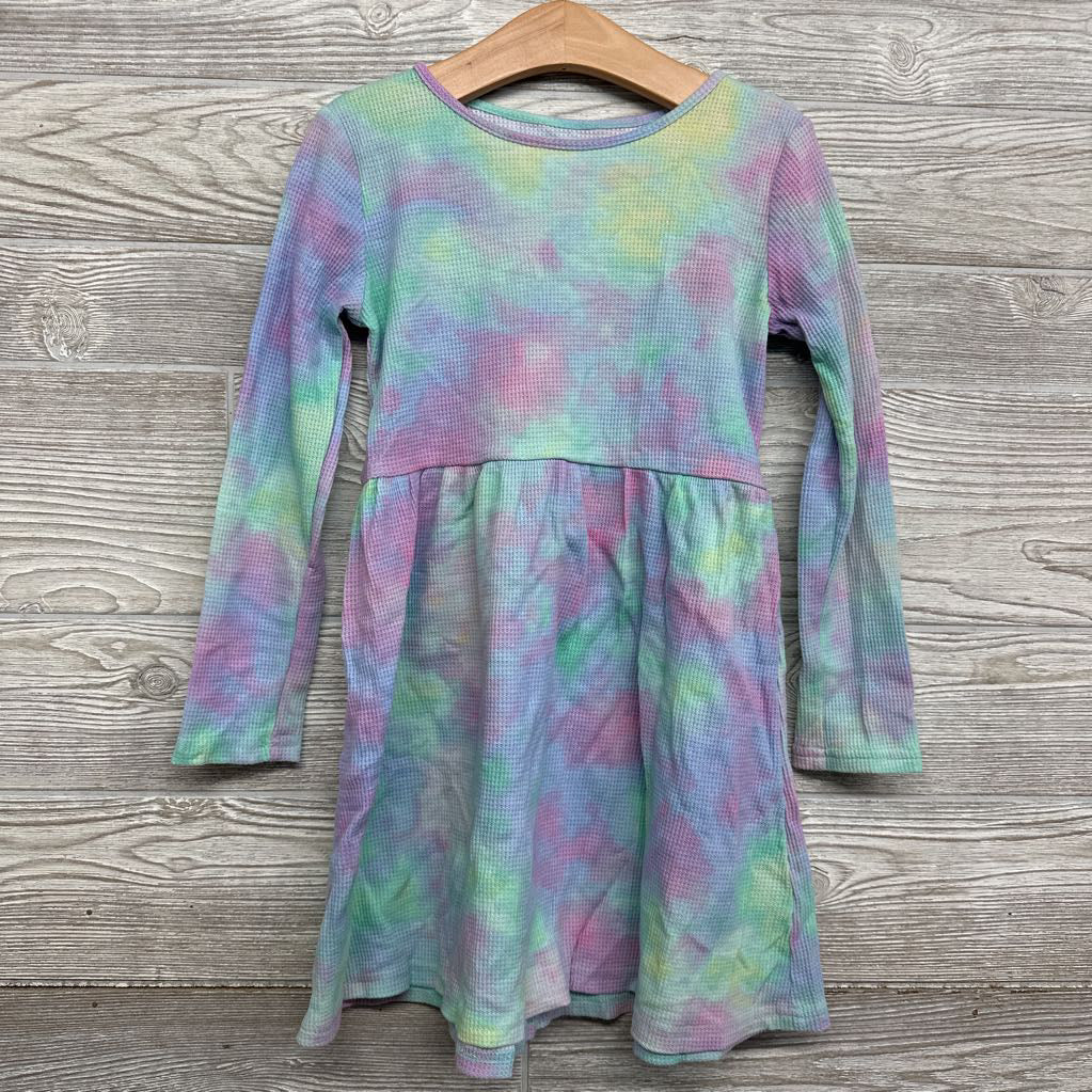 Waffle Knit Tie Dye LS Dress 5-6