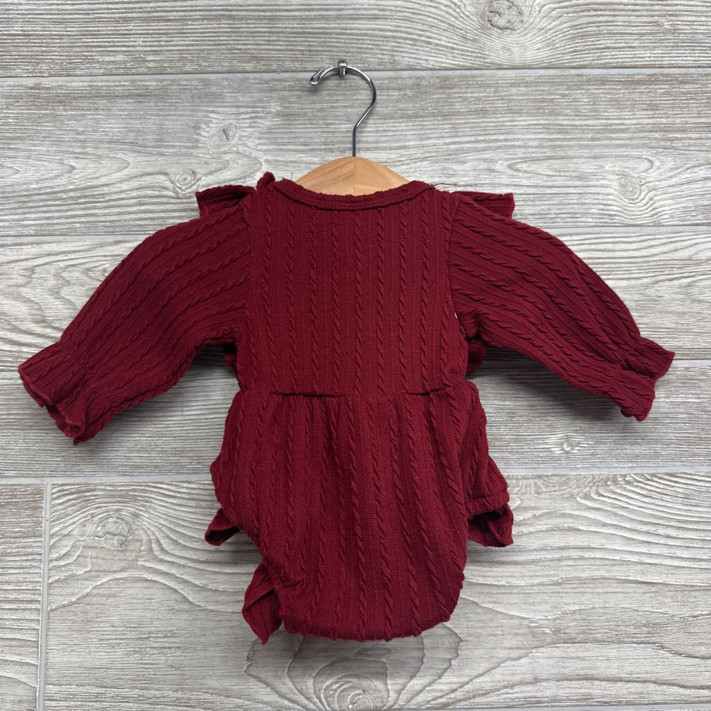 Textured LS Bodysuit Ruffles 0-3M