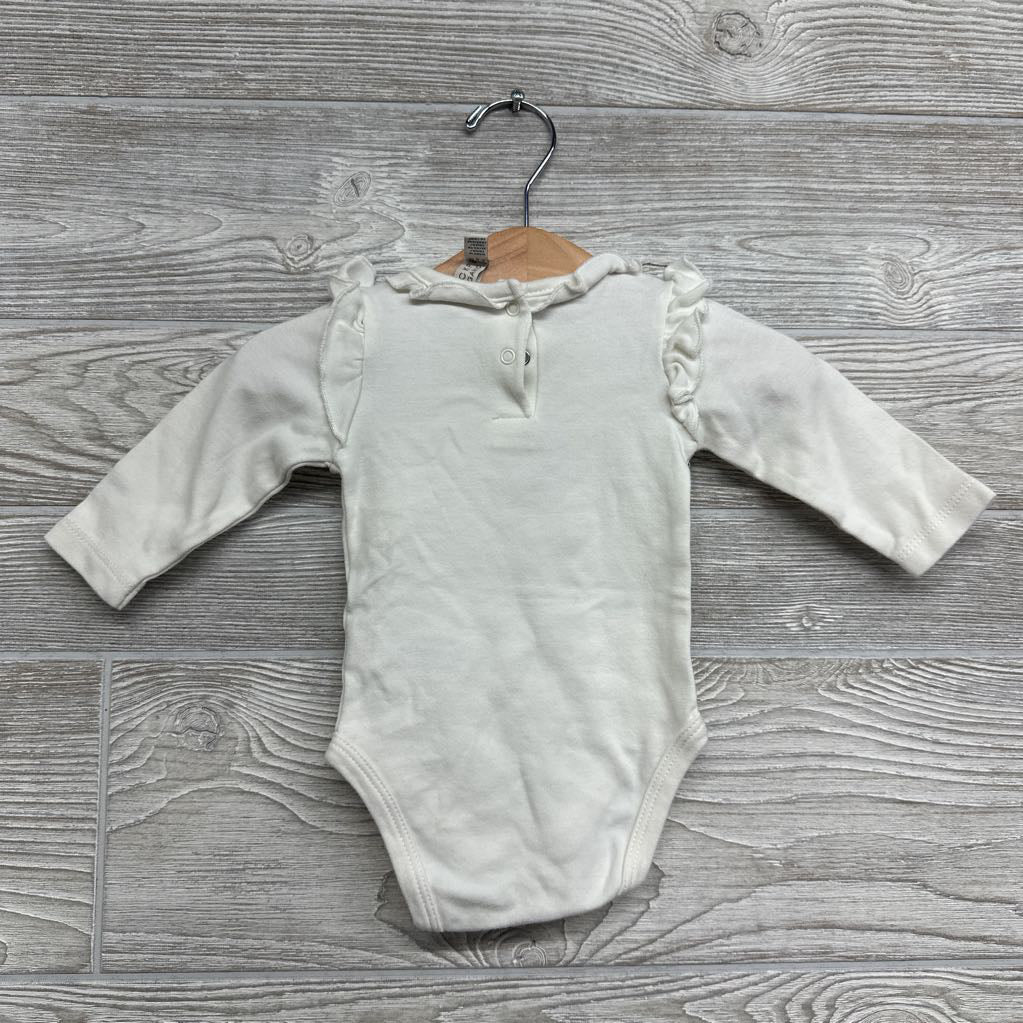 LS Bodysuit Ruffle Shoulder Mommy's Little Flower 3-6M