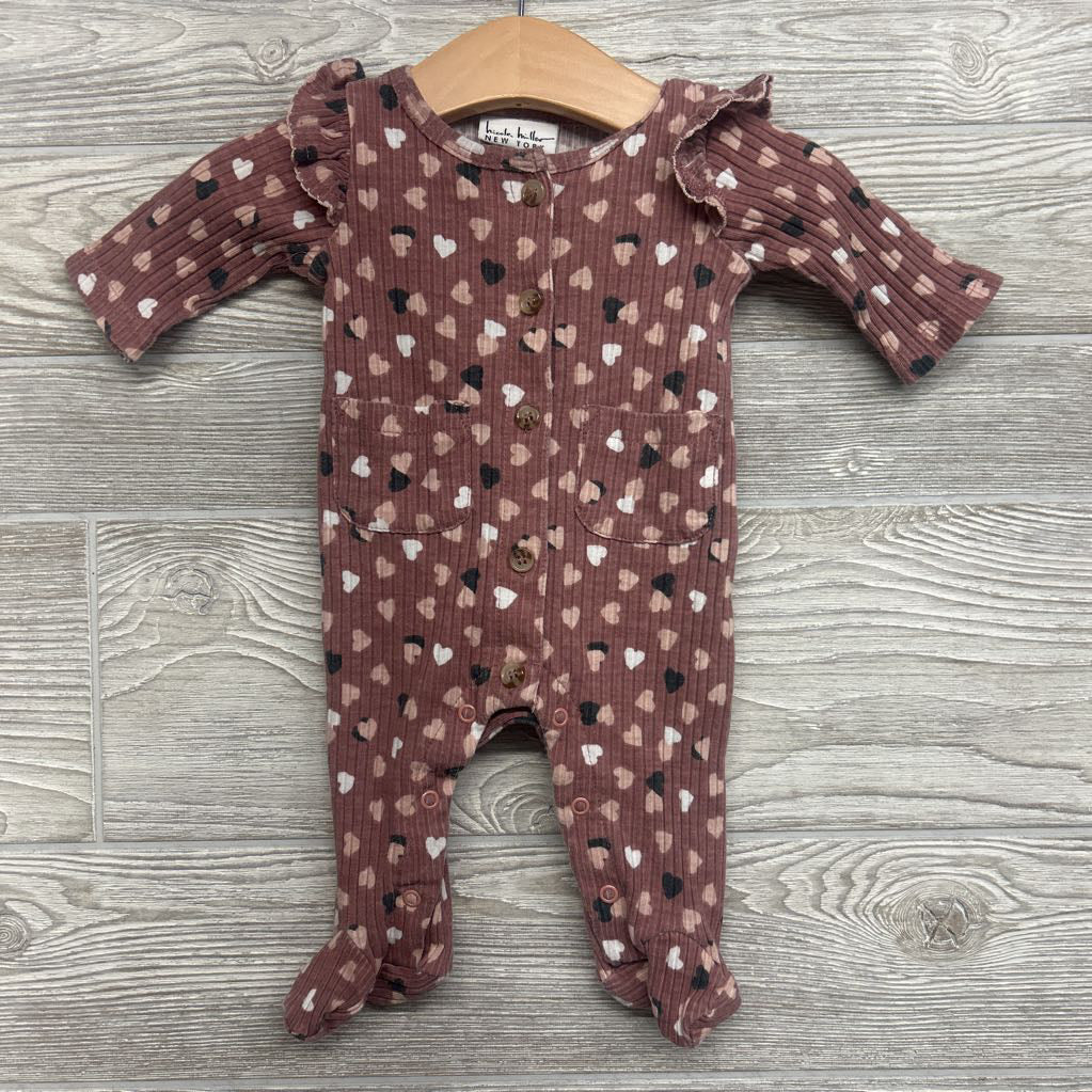 Ribbed Outfit Hearts 0-3M