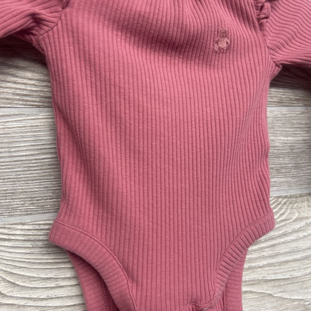 Ribbed LS Bodysuit Ruffles 0-3M