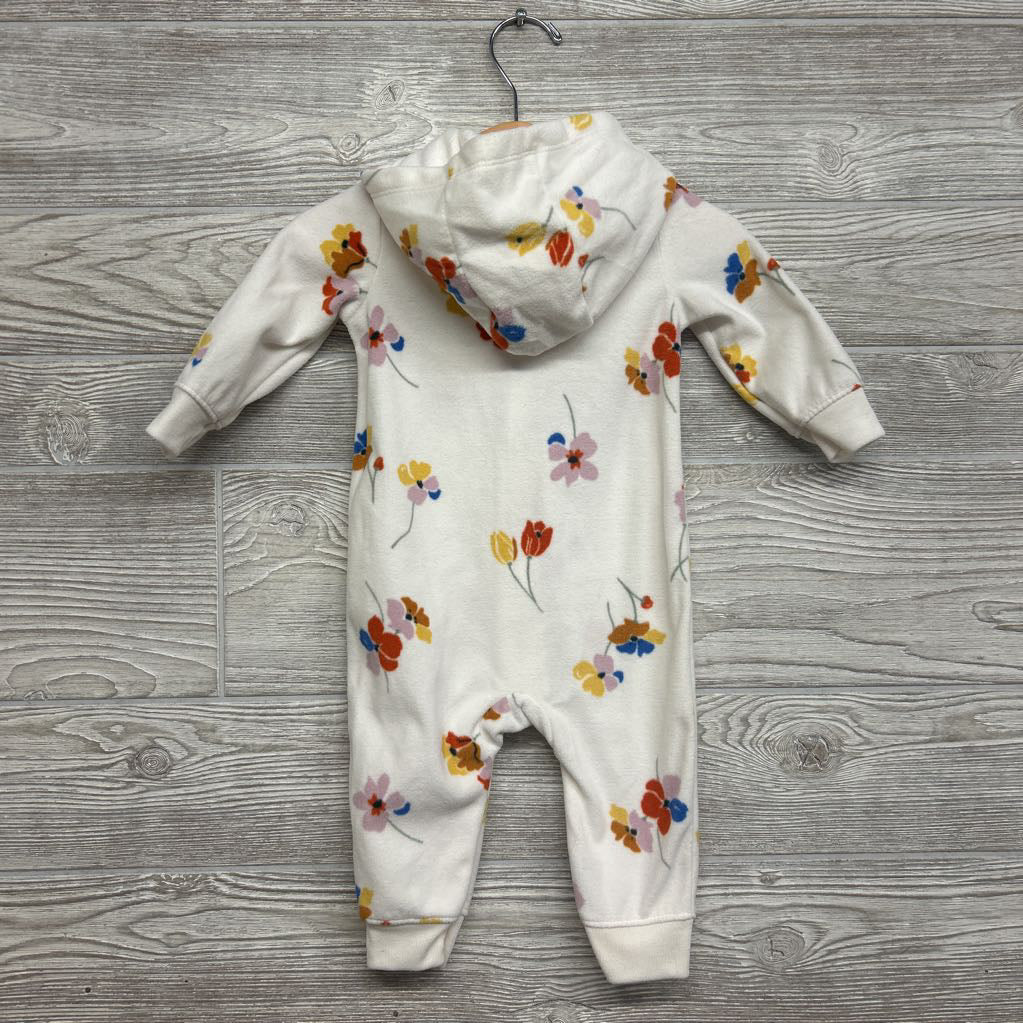 Fleece Outfit W/ Hood Flowers 6M