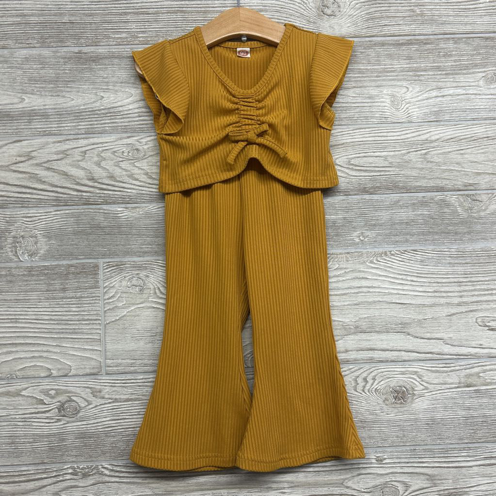 Ribbed Flutter Sleeve Shirt & Flare Pants 18-24M