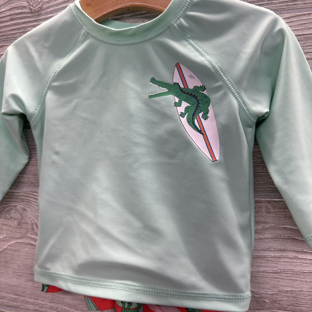 LS Rash Guard & Swim Trunks Alligator Surf Boards 6-12M