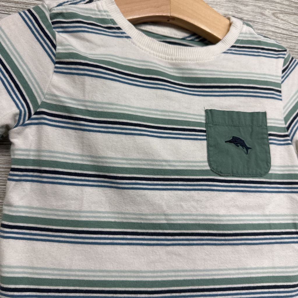 Shirt Stripes & Drawstring French Terry Shorts 18M