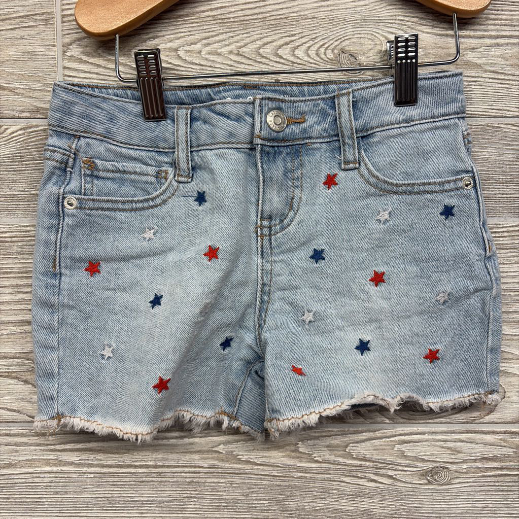 Denim Shorts Embroidered Stars 6-7