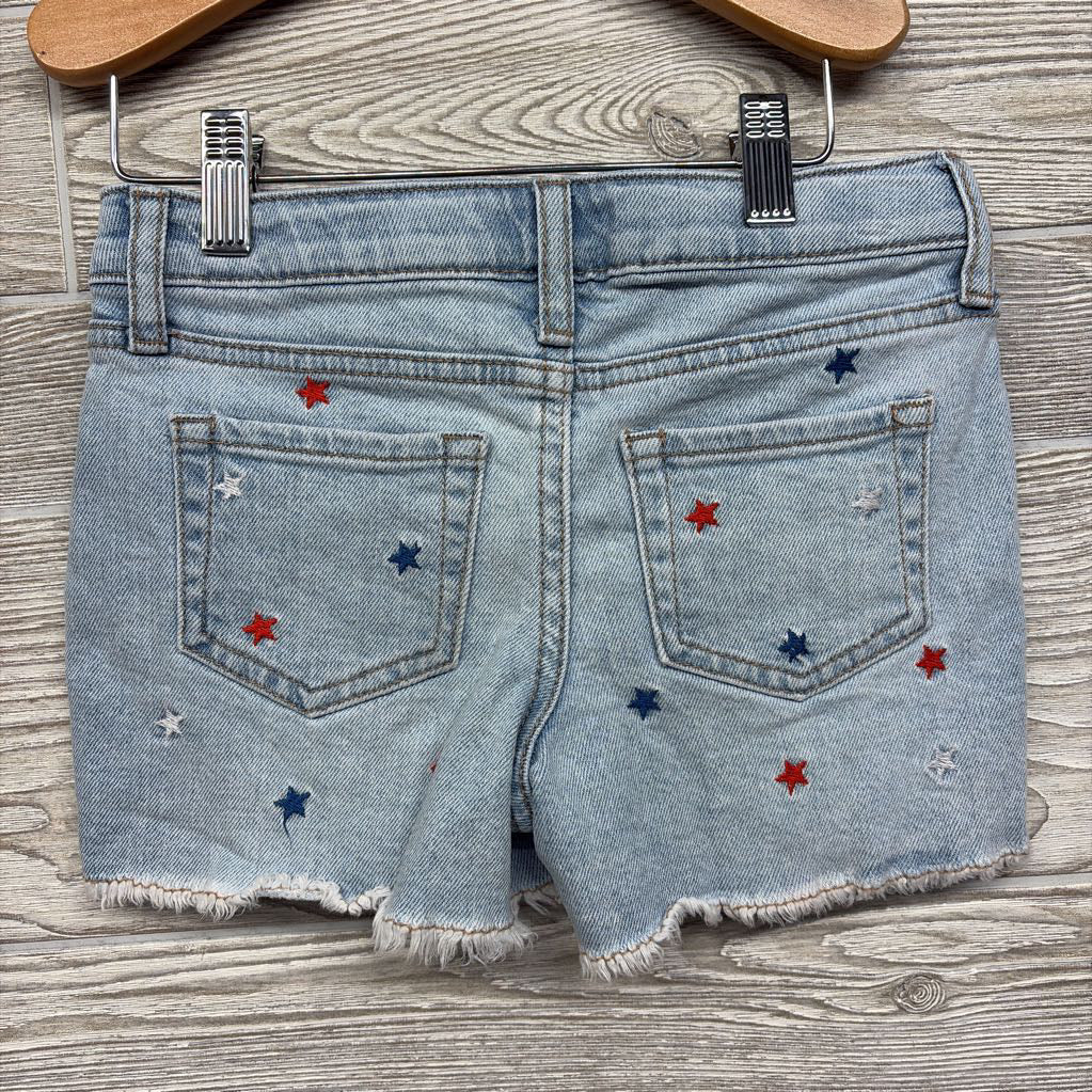 Denim Shorts Embroidered Stars 6-7