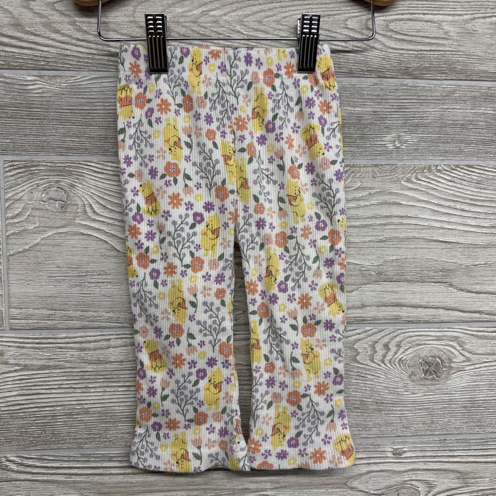 Crewneck Winnie The Pooh & Ribbed Flare Pants Flowers 6-9M