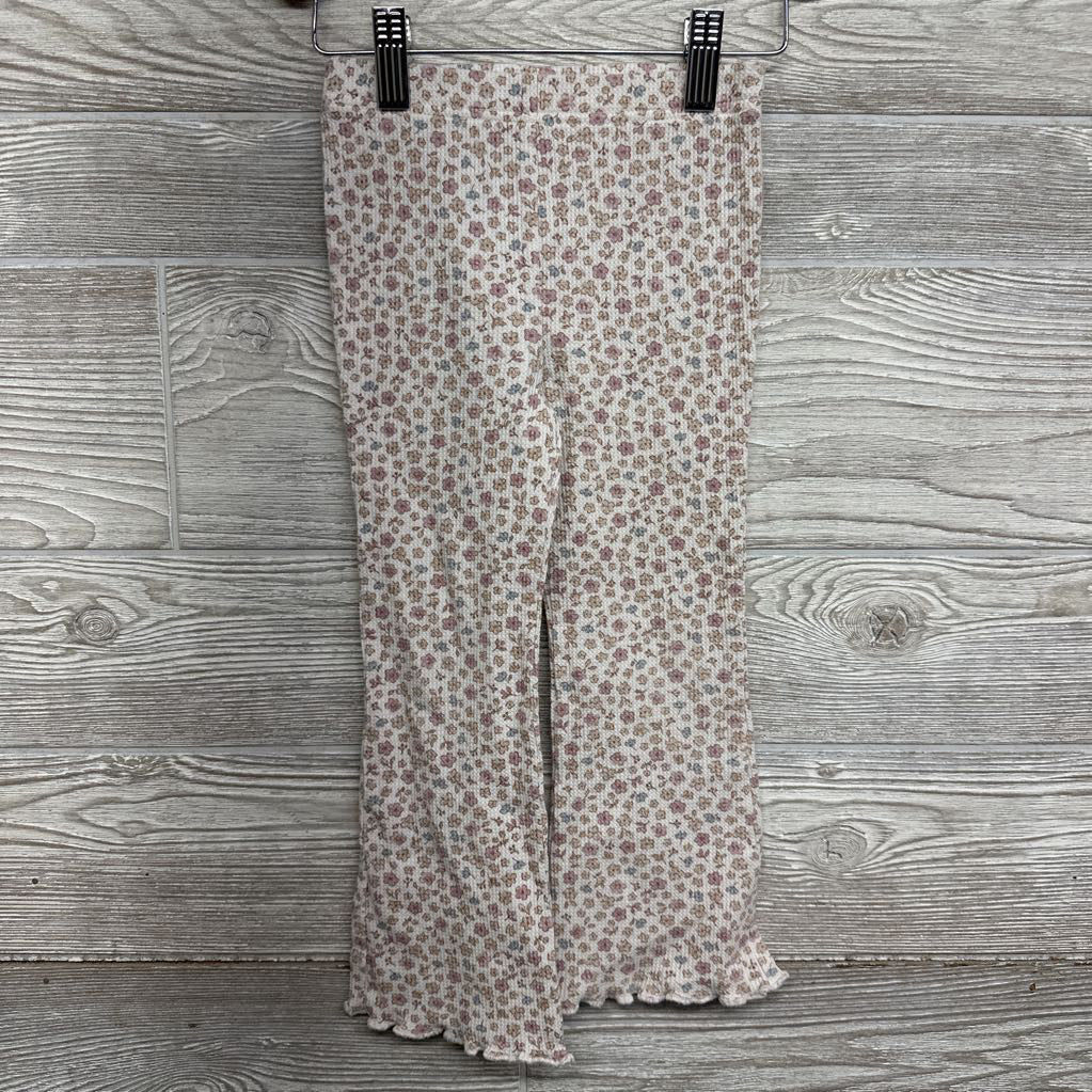 LS Waffle Knit Shirt & Flare Pants Flowers 4T