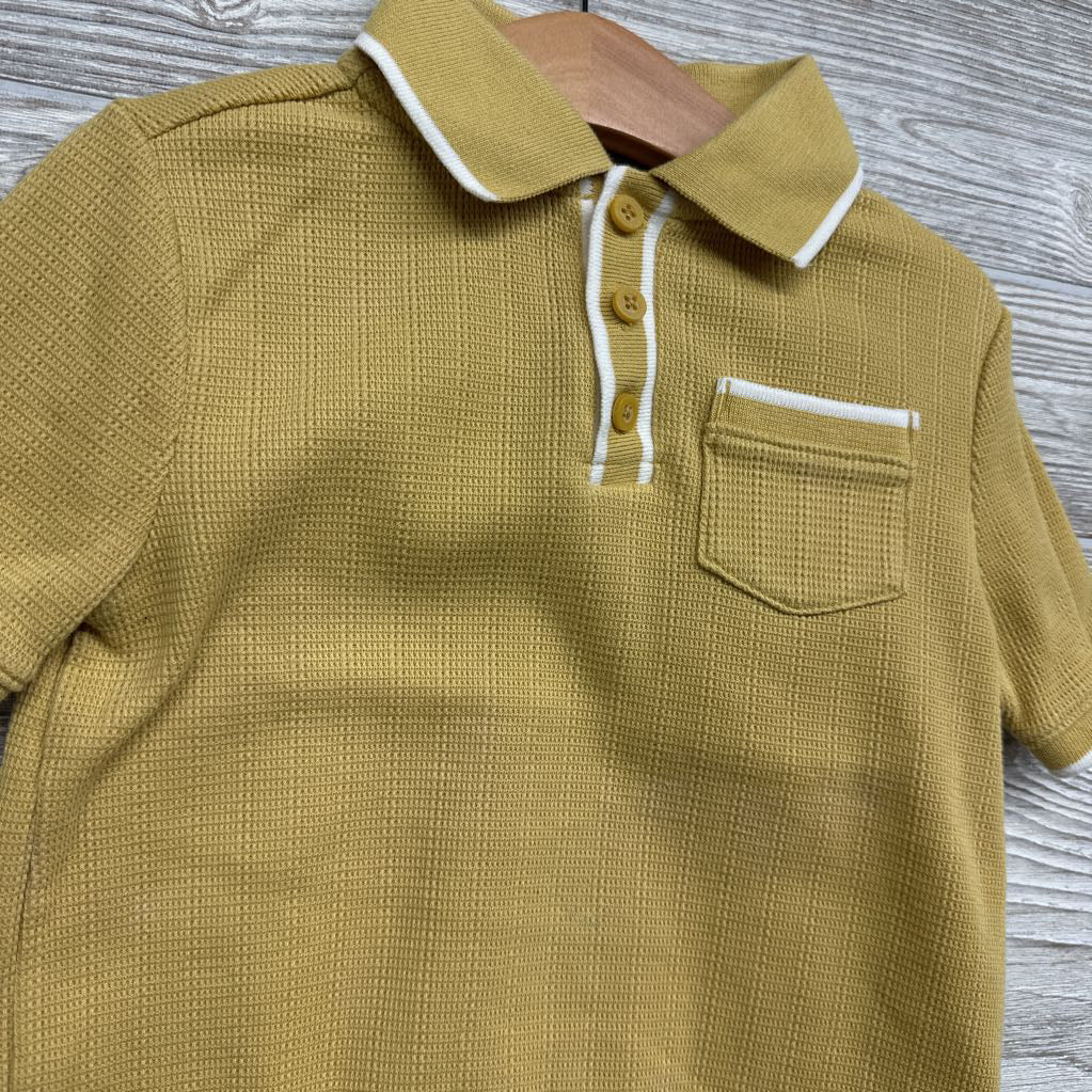 Waffle Knit Polo Shirt Chest Pocket 3T
