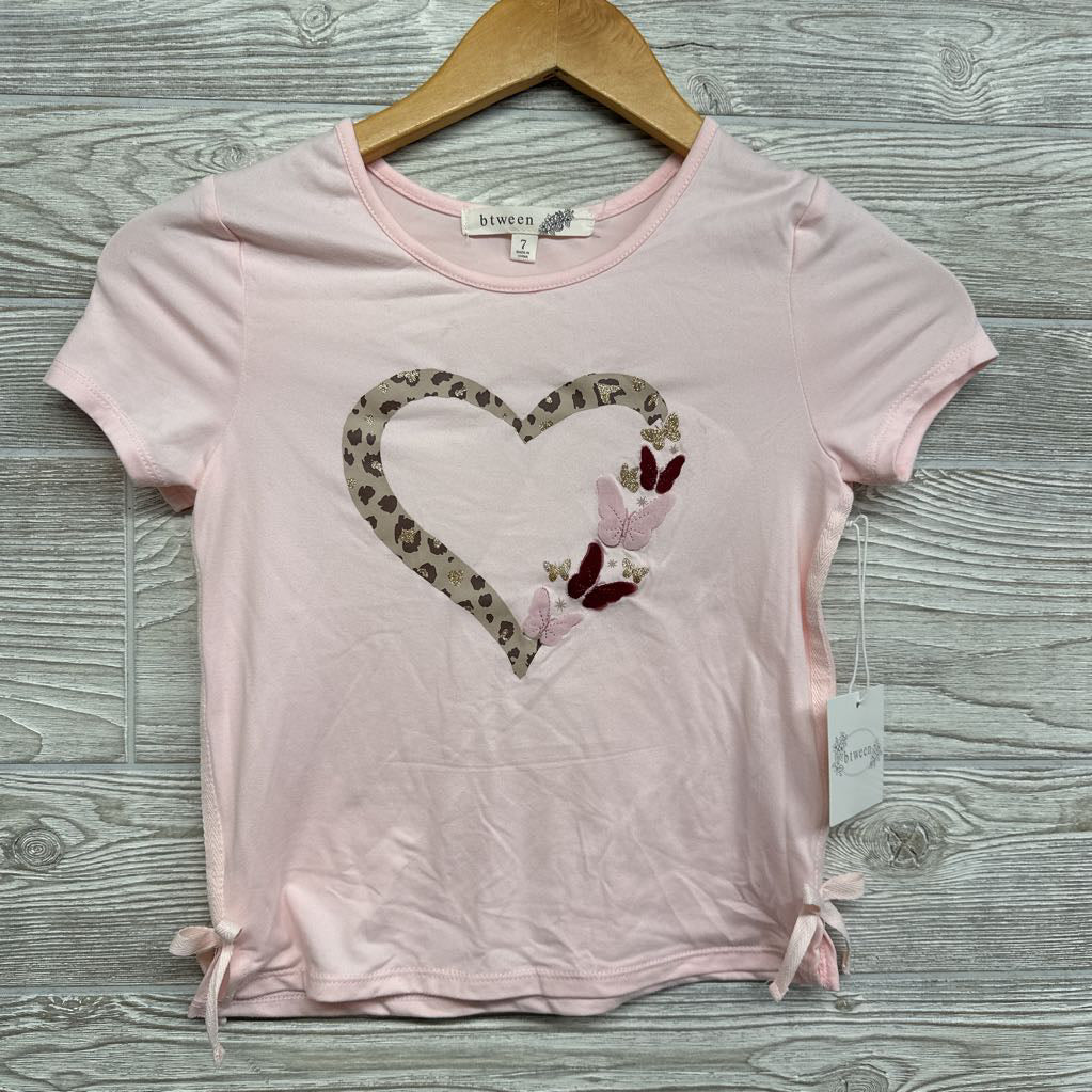 NEW Shirt Heart Butterflies Side Ties 7