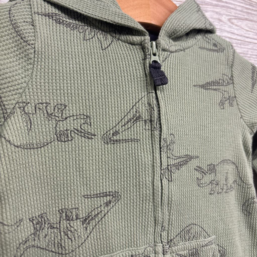 Waffle Knit Outfit W/ Hood Dinosaurs 9M