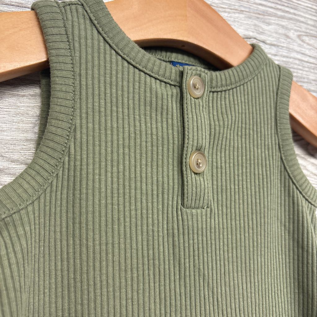 Ribbed Henley Shorty Romper 3-6M