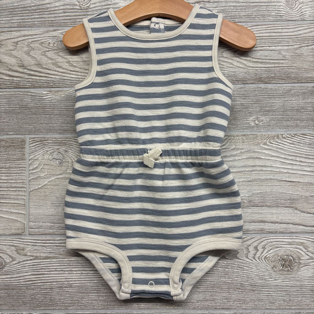 Organic Blue Striped Bubble Romper 24M