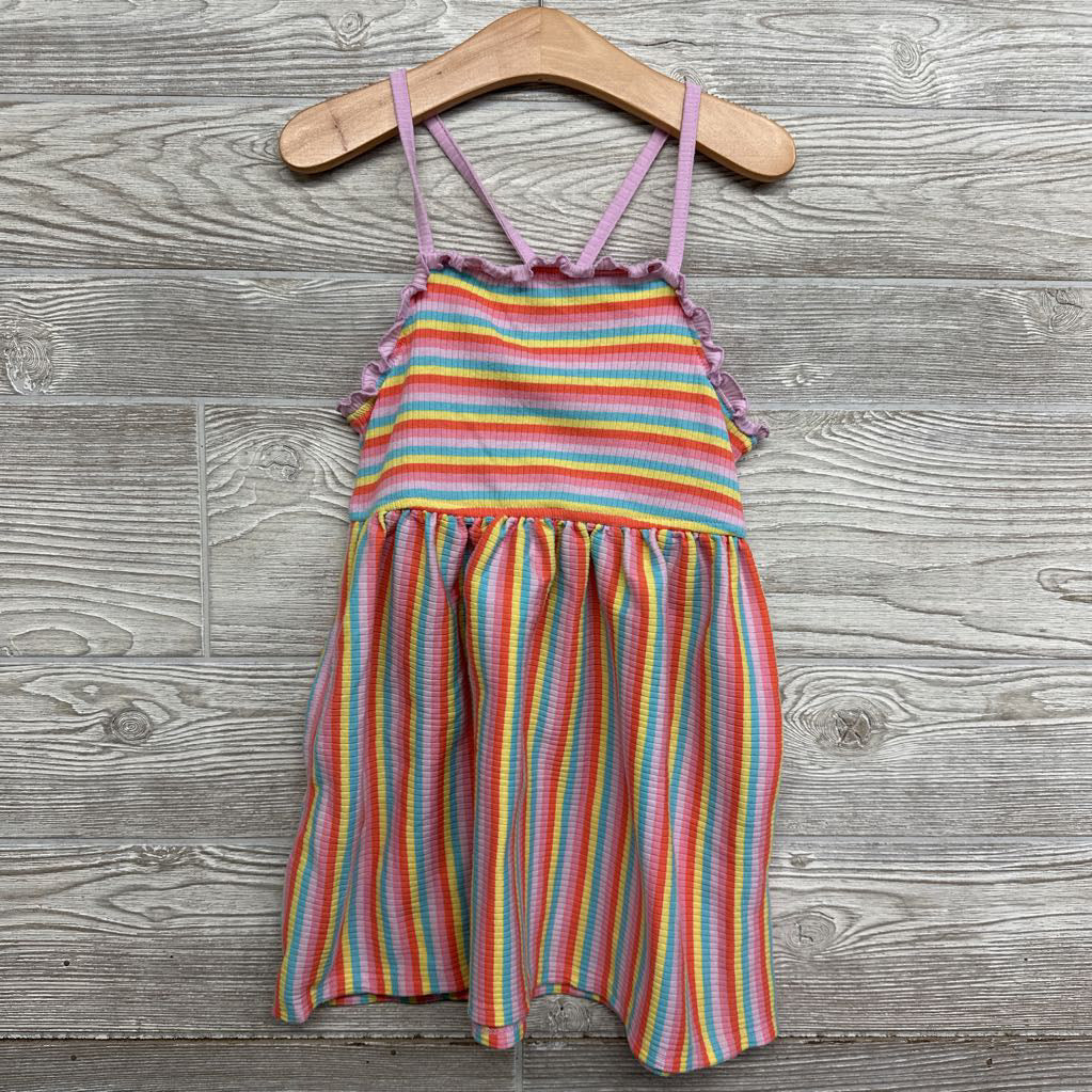 Ribbed Tank Dress Stripes 4t